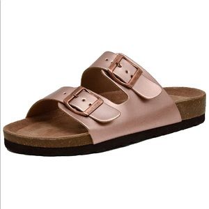 Rose Gold Slides Birkenstock-style Sz.13